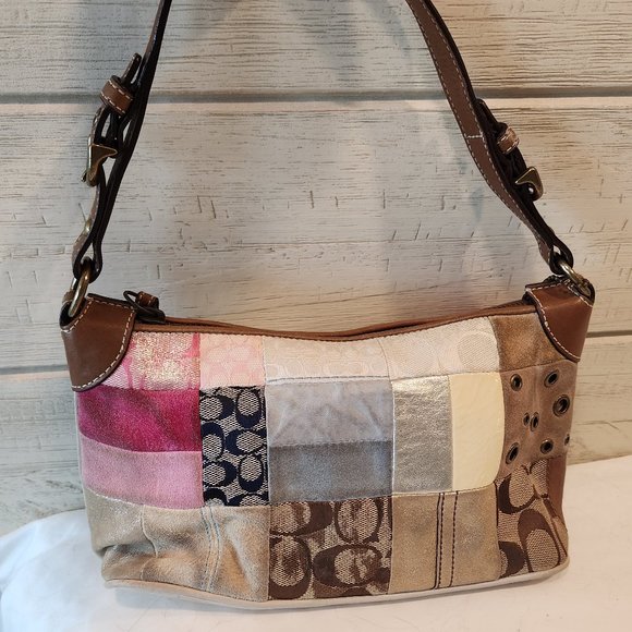 Small genuine coach patchwork handbag - Picture 2 of 5